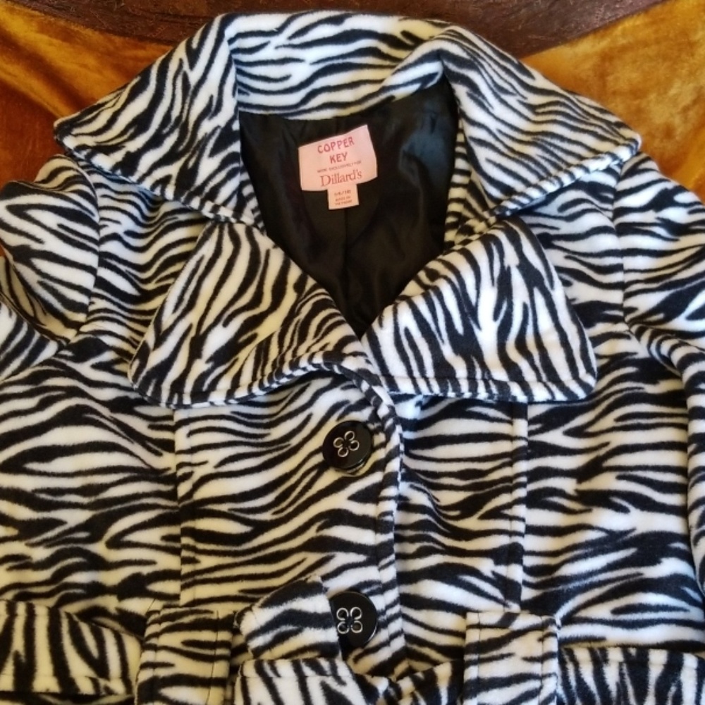 Zebra print coat with pockets